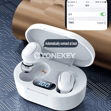 DAMORE E7S simsiz Bluetooth nauşnik, mikrofonly, LED displeýli
