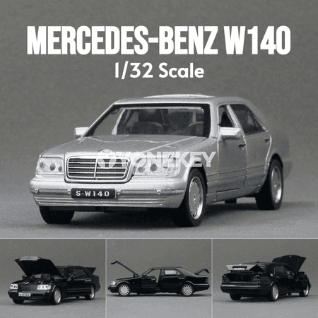 Mercedes-Benz W140 1:32 metal model maşyn, sesli we ýagtylykly