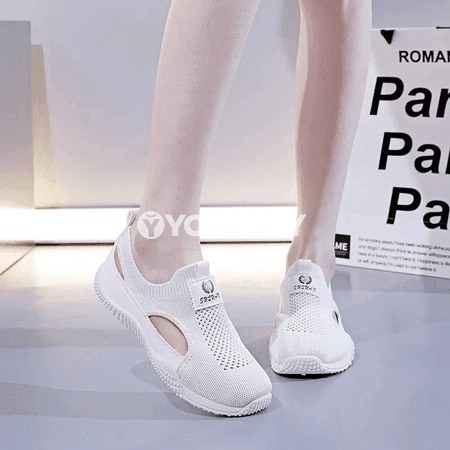 Zenanlar üçin ýeňil, dem alýan mesh platform krasowkalar