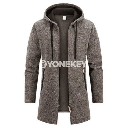 Erkekler üçin ýyly kapýuşonly hudi, güýz-gyz üçin uzyn ýeňli jaket