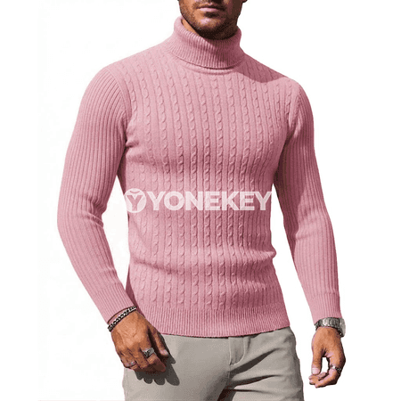 Erkekler üçin ýyly boýunly switer, gündelik uzyn ýeňli giň model