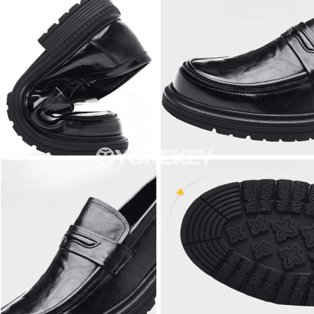 Erkekler üçin klassik slip-on deri aýakgaplary, ýokary hilli