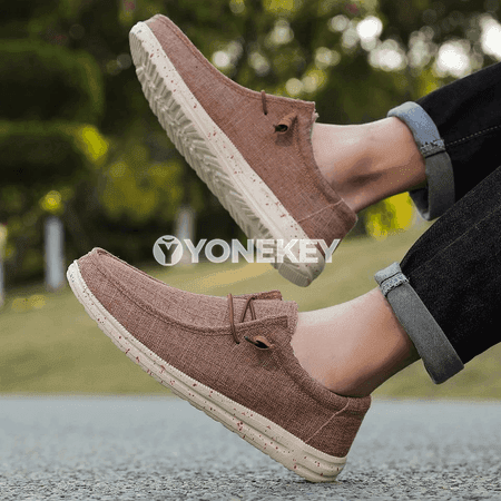 Erkekler üçin rahat kanwa slip-on aýakgaplar, 40-47 ölçeg