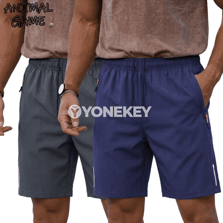 Erkekler üçin ýeňil sport şortikleri, çalt guradýan, jübülü
