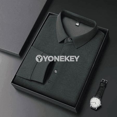 Erkekler üçin ýaz polo köýnek, uzyn ýeňli, çaply, rahat gündelik stil