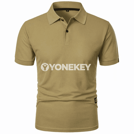 Erkekler üçin ýeke reňkli gysga ýeňli polo köýnek, gündelik stil