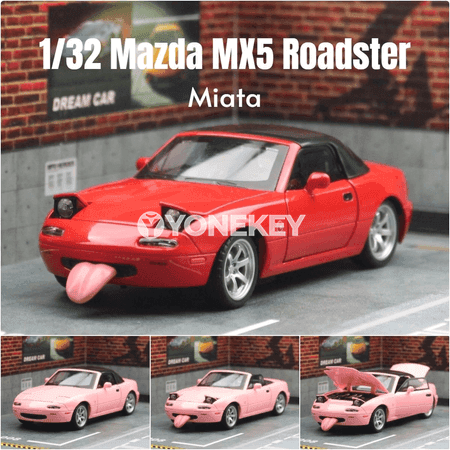 Mazda MX-5 1:32 metal mini awtoulag modeli, sesli, yşykly