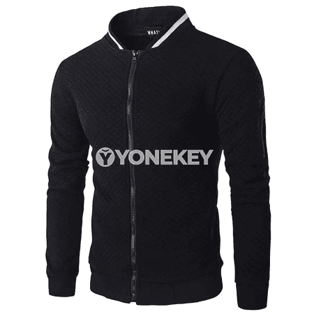 Erkekler üçin kapşonly zipperli ýeňil switer-jaket