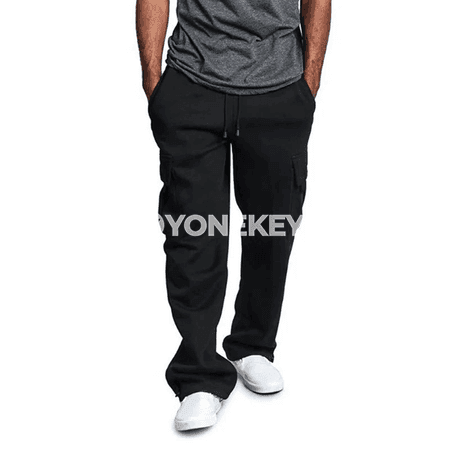 Erkekler üçin ýyly fleece sport balaklar, giň kesimli, jübili