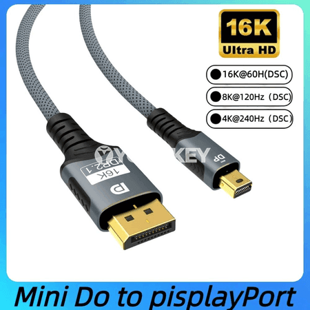 16K Mini DP–DP kabeli, iki taraplaýyn, 1-3 m