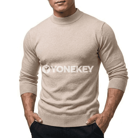 Erkekler üçin güýz köýnegi, boýnu ýokary, uzyn ýeňli, ýyly pullover