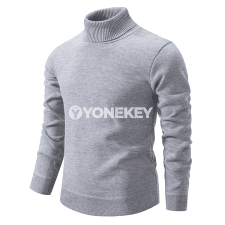 Erkekler üçin ýyly turtlenek switer, örülen, galyň we rahat