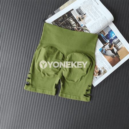 Aýallar üçin ýokary bili sport şortik — dartgynly, rahat, şekil beriji
