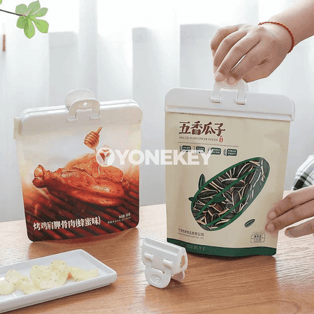 4 sany galyň paket üçin berk gysgyçly iýmit paket klibi