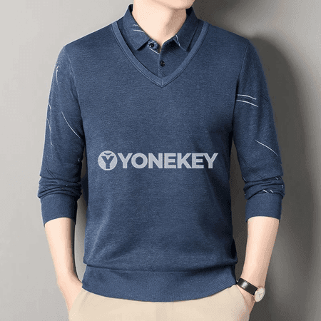 Erkekler üçin ýyly fleece polo görnüşli triko bluzka
