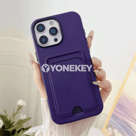iPhone 16E-11 üçin kart saklaýjy gapak, matt TPU+PC goragly