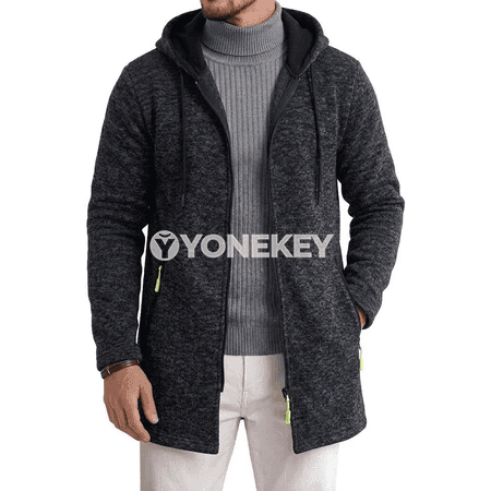 Erkekler üçin ýyly zipli kapüşonly hoodie jaket