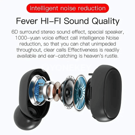 E6S simsiz Bluetooth gulaklyklar, mikrofonly, su geçirmeýän