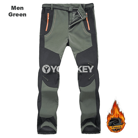 Erkekler üçin ýyly fleece dagçylyk balaklary, suw we ýel geçirýänok