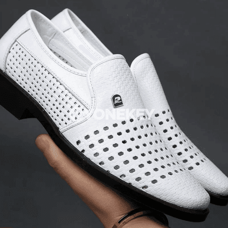 Erkekler üçin tomuslaýyn dem alýan deri loafers aýakgaplar