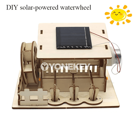 Gün energiýaly suw tekeri 3D agaç gurluşyk toplumy