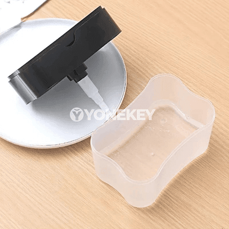 Awtomat sabyn dispenseri — aşhana üçin, sünger saklaýjy bilen