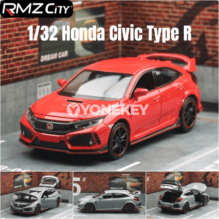Honda Civic Type R 1:32 metal model awtoulagy, ses we ýagtylykly