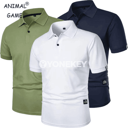 Erkekler üçin ýeňil tomusky polo futbolka, gysga ýeňli