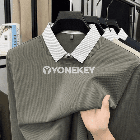 Erkekler üçin polo köýnek, uzyn ýeňli, gündelik stil