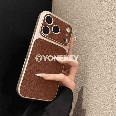 iPhone 11-17 üçin lychee gurluşly kämil goragly telefon gapagy