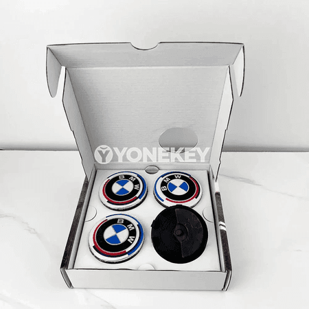 BMW 50 ýyllyk disk merkezi gapagy — 4 sany, 56/68 mm, ýüzýän görnüş