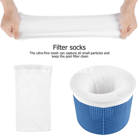 Basseýn süzgüçleri üçin nylon torly skimmer joraplary, 5/10/15 sany
