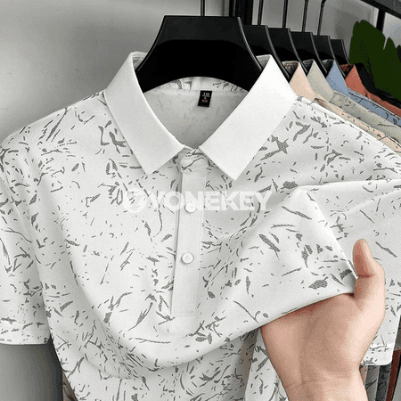 Erkekler üçin ýeňil polo köýnek, çaply, dem alýan, çalt gurýan