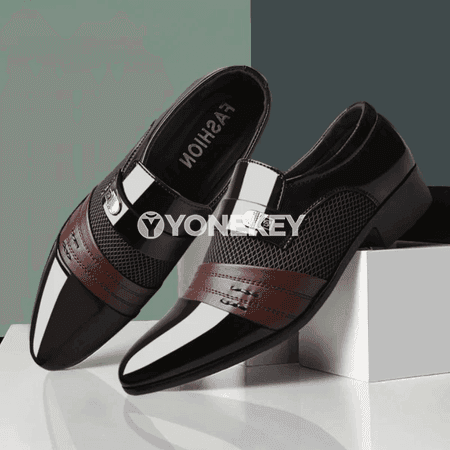 Erkekler üçin klassik ofis aýakgaplary, slip-on, giň ölçeg