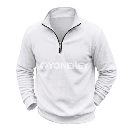 Erkekler üçin ýyly zipli sport switeri, ýumşak fleece içlikli