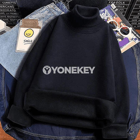 Erkekler üçin ýyly turtlenek pulower, ýumşak içki gatlakly gündelik model