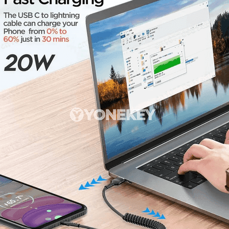 66W USB-C we Micro USB çalt zarýad kabeli, 1m/1.5m