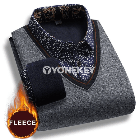 Erkekler üçin polo boýunly ýyly switer, güýz-gyş üçin