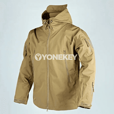 Erkekler üçin kapýuşonly ýyly fleece kurtka, köp jübili