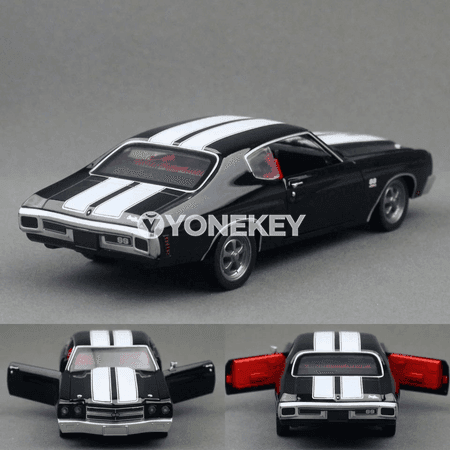Chevrolet Chevelle 454 1970 metal model awtoulag, 1:24, sesli we yşykly