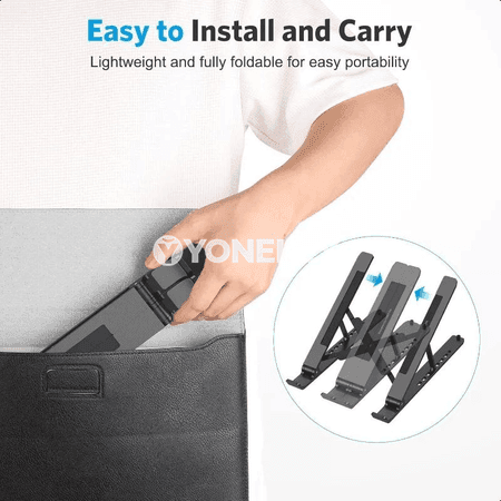 Alýumin laptop stendi, 6 derejeli sazlanýan, berk we çydamly