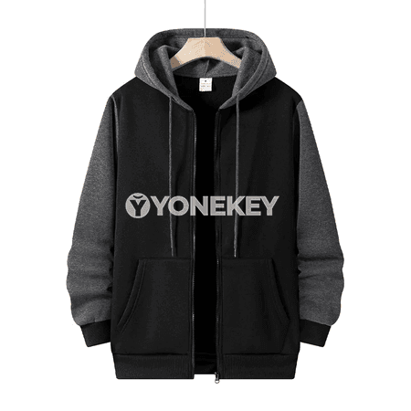 Erkek zipli hoodie, ýyly we giň kesim, güýz-ýaz üçin
