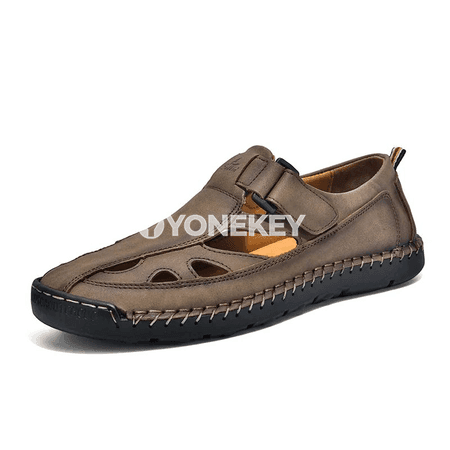 Erkekler üçin tomusky sandallar, giň ölçegli, ýeňil we rahat