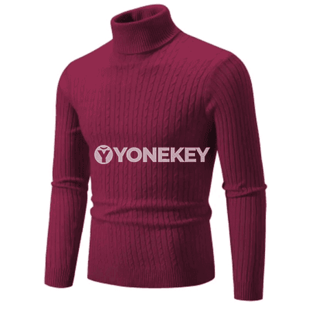 Erkekler üçin ýyly beýik ýakaly örme switer