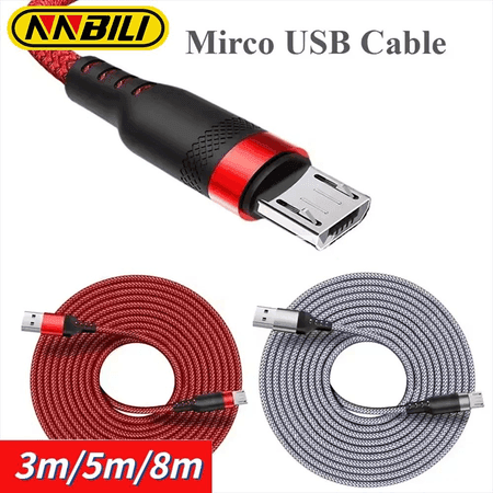 NNBILI Micro USB çalt zarýad kabeli, 1m/1.5m/2m/3m/5m/8m