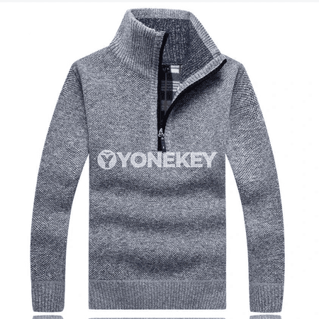 Erkekler üçin gyşlyk ýyly fleece golfi, ýarym zipli köýnek