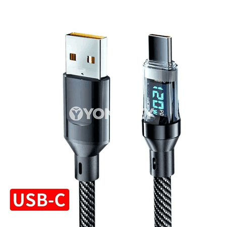 NNBILI PD 120W USB-C maglumatly zarýad kabeli, displeýli, 1–2 m