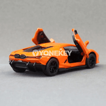 Lamborghini Revuelto 1:43 metal awtoulag modeli, yzyna itekleýän, çagalar üçin