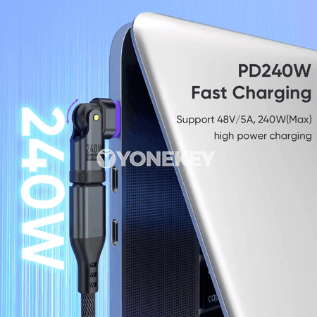NNBILI 16 pin magnit USB-C adapter, PD 240W çalt zarýad we maglumat geçiriş
