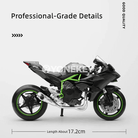 Kawasaki H2R Ninja 1:12 metal motosikl modeli, ýagtylyk we sesli